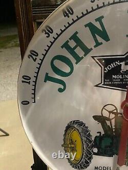 Rare! Vintage LARGE John Deere Tractors Thermometer 18 Working FARM FEED SEED