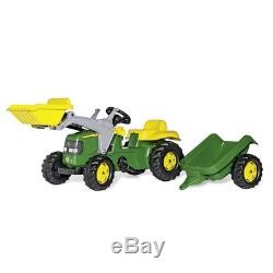 Rolly Kid John Deere Ride-on Tractor with Loader and Detachable Trailer