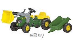 Rolly Toys John Deere Ride on Pedal Tractor with Loader & Trailer Age 2 1/2 +