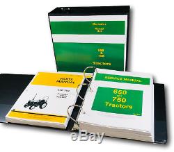 Service Manual Set For John Deere 650 750 Tractor Parts Catalog Tech Repair Book