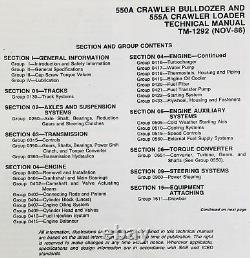 Service Manual for John Deere 550A 555A Crawler Bulldozer Loader Technical