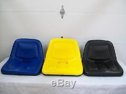 Steel High Back Yellow, Black, Blue Seats Lawn Mowers, Tractors, John Deere, Ford #an