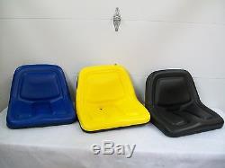 Steel High Back Yellow, Black, Blue Seats Lawn Mowers, Tractors, John Deere, Ford #an