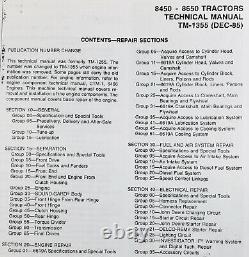Technical Service Manual For John Deere 8450 8650 Tractor Repair Shop Book