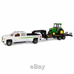 Tomy Big Farm 116 Scale John Deere 4066R Tractor withTrailer & Chevy 3500 Truck