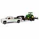 Tomy Big Farm 116 Scale John Deere 4066r Tractor Withtrailer & Chevy 3500 Truck