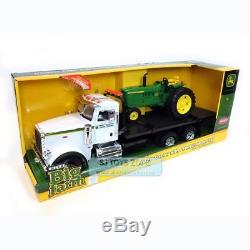 Tomy Big Farm 1/16 Peterbilt 367 Truck with Flatbed & John Deere Tractor Kids Toy