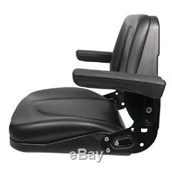 Universal Tractor Seat with Rails & Flip Arm Rests for Case IH Ford NH John Deere