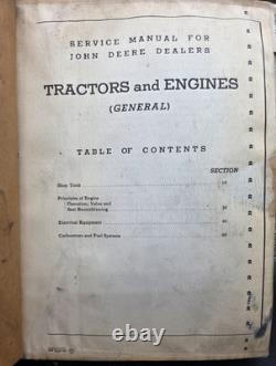 VIntage 1949 John Deere General Sales Manual Binder Tractors Engines Rebuild