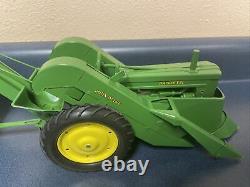 Vintage 1950's Ertl John Deere Farm Toy Tractor 60 with Picker & Wagon Restored