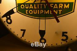 Vintage 1960's John Deere Telechron Dealership Lighted Clock Tractor Sign Orig