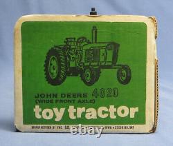 Vintage 1960s Ertl JOHN DEERE 4020 Wide Front Axle Toy Farm Tractor Original Box