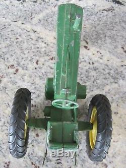 Vintage 50's Steel John Deere by Eska Tractor Green Farm Toy
