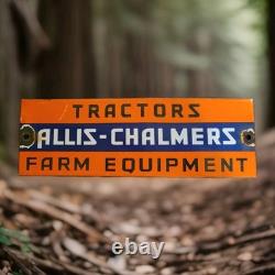 Vintage Allis-chalmers Porcelain Sign Tractors Farm Equipment John Deere Kubota