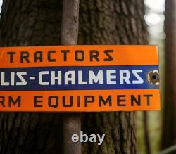 Vintage Allis-chalmers Porcelain Sign Tractors Farm Equipment John Deere Kubota