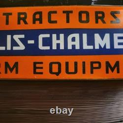 Vintage Allis-chalmers Porcelain Sign Tractors Farm Equipment John Deere Kubota