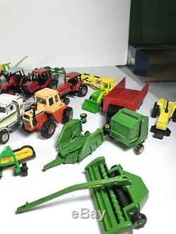 Vintage ERTL John Deere Case Diecast 1/64 Lot Tractors Plows Combines Seeders
