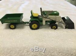 Vintage Ertl John Deere 140 Lawn & Garden Tractor Loader & Trailer