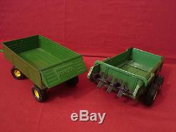 Vintage Ertl John Deere Lot Of 3 116 Diecast Tractors + Manure Spreader