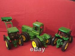 Vintage Ertl John Deere Lot Of 3 116 Diecast Tractors + Manure Spreader