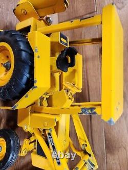 Vintage Ertl John Deere Yellow Loader Backhoe Excavator Farm Toy Tractor 1/16th