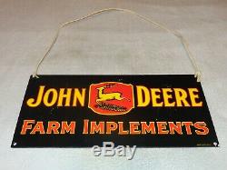 Vintage John Deere Farm Tractor Implement 17 Porcelain Metal Gasoline Oil Sign