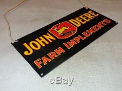 Vintage John Deere Farm Tractor Implement 17 Porcelain Metal Gasoline Oil Sign