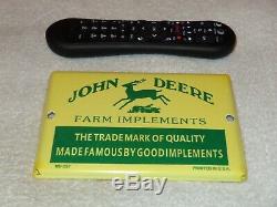 Vintage John Deere Fram Implements Tractors 7 Porcelain Metal Gasoline Oil Sign