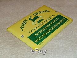 Vintage John Deere Fram Implements Tractors 7 Porcelain Metal Gasoline Oil Sign