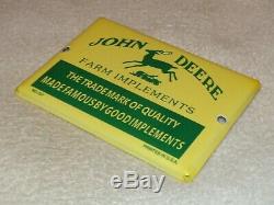 Vintage John Deere Fram Implements Tractors 7 Porcelain Metal Gasoline Oil Sign