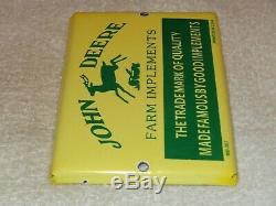 Vintage John Deere Fram Implements Tractors 7 Porcelain Metal Gasoline Oil Sign