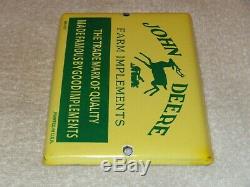 Vintage John Deere Fram Implements Tractors 7 Porcelain Metal Gasoline Oil Sign