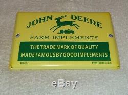 Vintage John Deere Fram Implements Tractors 7 Porcelain Metal Gasoline Oil Sign