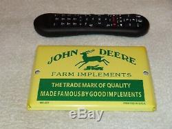 Vintage John Deere Fram Implements Tractors 7 Porcelain Metal Gasoline Oil Sign