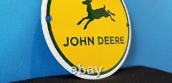 Vintage John Deere Porcelain Gas Farm Implements Service Sale Tractor 6 Sign