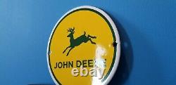 Vintage John Deere Porcelain Gas Farm Implements Service Sale Tractor 6 Sign