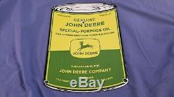 Vintage John Deere Porcelain Gas Tractors Barn Service Farm Plate Can Ad Sign