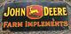 Vintage John Deere Porcelain Sign Usa Oil Gas Pump Petroliana Farm Tractor Deer