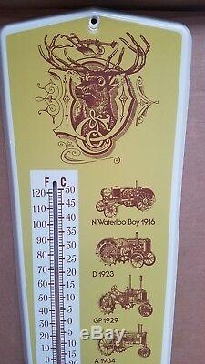 Vintage John Deere Thermometer Logos Waterloo Boy D GP A B 70 Tractors NEW Box