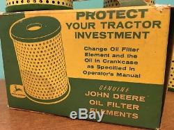 Vintage John Deere Tractor Oil Filters w Original Box 1961 Receipt & Sticker NOS