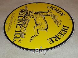 Vintage John Deere Tractors Moline Il11 3/4 Porcelain Metal Gasoline & Oil Sign