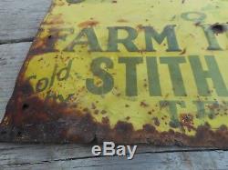 Vintage ORIG JOHN DEERE JD Farm Tractor Machinery Tin Embossed Advertising SIGN
