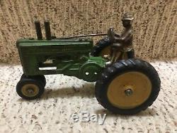 Vintage Original Arcade Cast Iron John Deere A Toy Tractor 1/16 scale Rare
