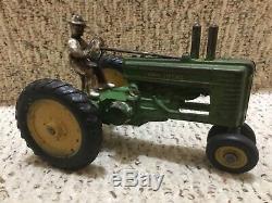 Vintage Original Arcade Cast Iron John Deere A Toy Tractor 1/16 scale Rare