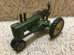 Vintage Original Arcade Cast Iron John Deere A Toy Tractor 1/16 scale Rare