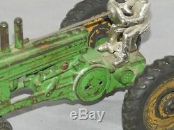 Vintage Original John Deere ARCADE A Tractor with Nickel Man Cast Iron 116