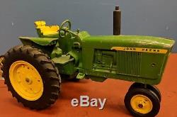 Vtg Ertl John Deere Die Cast Toy Tractor With Eska Pressed Steel 4 Bottom Plow