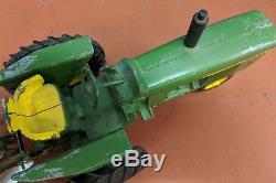 Vtg Ertl John Deere Die Cast Toy Tractor With Eska Pressed Steel 4 Bottom Plow