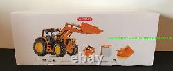 Wiking 132 Scale 077342 John Deere 7430 With Loader And Attachments (orange)