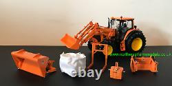Wiking 132 Scale 077342 John Deere 7430 With Loader And Attachments (orange)